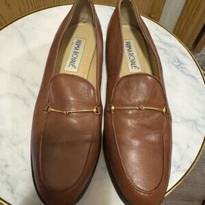 Roma Royale womens Tan Leather Loafers with heel size 9M